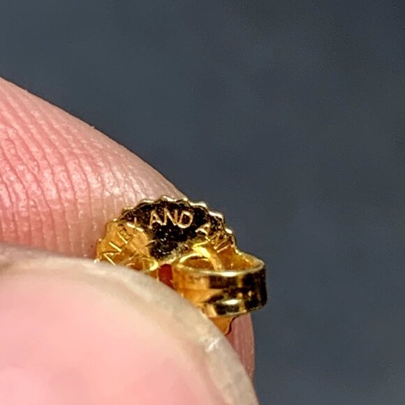 VTG Gold Over Sterling Silver 925 Cubic Zirconia Stud Earrings Size 0.5'' Length - Picture 8 of 11